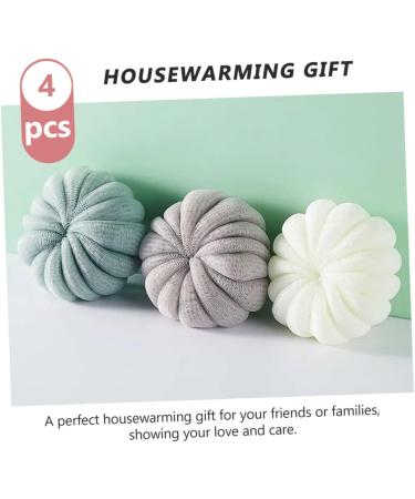 4pcs Pumpkin Bath Balls | Exfoliating Shower Sponges & Loofah Scrubber for Body Care - International Shipping Available - Buy Online on SooperMarket.com