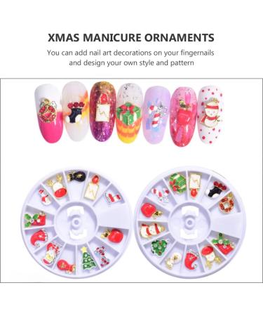 2 Boxes Christmas Nail Stickers Reindeer Nail Charm Santa Nail Charms Xmas Enamel Charm Christmas Flatbak Snowman Manicure Charms Christmas Nail Rhinestones 3d Miniature Pan Alloy - Buy Online on SooperMarket.com