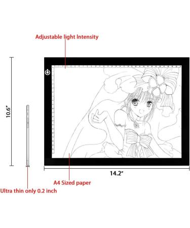 LitEnergy A4 LED Copy Board Light Tracing Box - Ultra-Thin USB Power Artcraft LED Trace Pad for Tattoo Drawing & Diamond Painting - Ideal for Streaming, Sketching, Animation - Black - Buy Online on SooperMarket.com