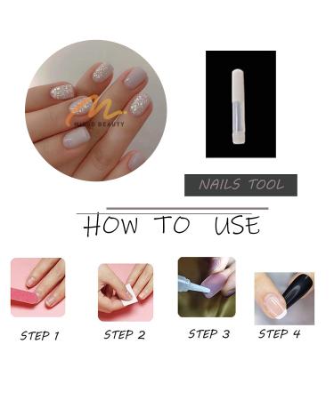 MISUD Short Square Press on Nails - Glossy Squoval Fake Nails with Glitter & Sequins - 24 pcs Gray Aurora Acrylic Nails for Stunning Nail Designs - Buy Online on SooperMarket.com