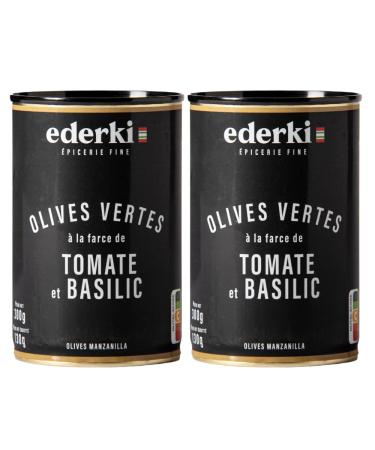 Green Olives with Tomato and Basil 300g Ederki x 2