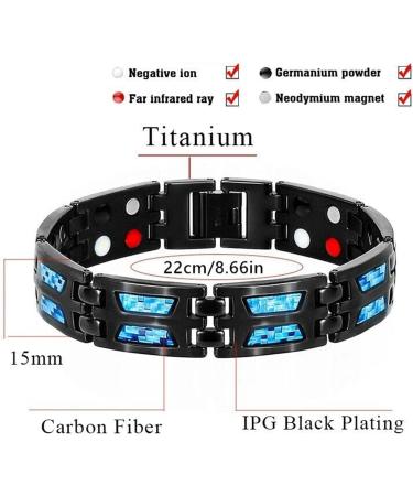 Noruion Far Infrared Ion Bracelet Noruion Far Infrared Ionizer Wristband Magnetic Bracelet Magnetic Bands for Men Men's Bracelet Adjustable Length with Titanium Power Magnetic Bracelet (1pcs) - Buy Online on SooperMarket.com