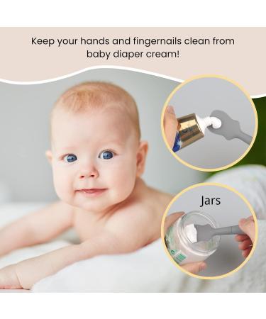 Baby Diaper Cream Brush Set - 4 Pack Silicone Spatula Applicators for Newborns - 2 Large & 2 Small Sizes - Gray and White - Buy Online on SooperMarket.com