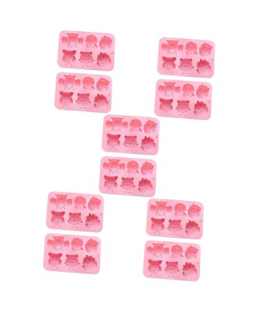 MAGICLULU 10 Pcs Baking Cake Mold Chocolate Mold Candy Chocolate Owl Soap Molds Silicone Mold Silicone Soap Animal Cookie Silicone Baking Mold Owl Candy Molds to Bake Silica Gel Tool 19.9x13.8cmx5pcs Pinkx5pcs