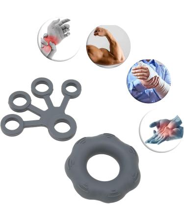 Finger Exerciser Soft Lightweight Silicone Grip Strengthener Washable Flexible for Weak Hands (Dark Grey) - Buy Online on SooperMarket.com