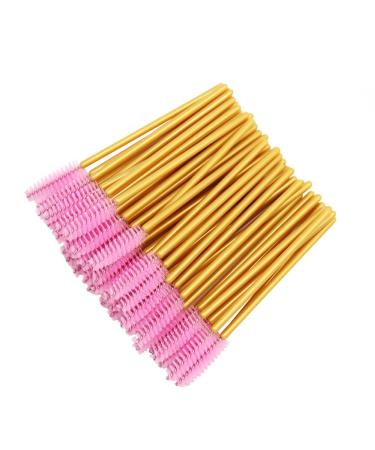 300 Pack Mascara Wand Eyelash Brush Disposable Eye Lash Applicator Makeup Tool Kit, Gold/Pink Gold/Pink-300pcs