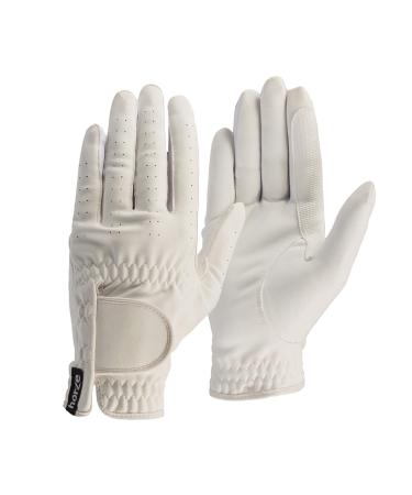 HORZE Eleanor Flex Fit Riding Gloves White 6