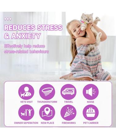 Woyamay Calming Collar For Cats Adjustable Calming Cat Collar for Anxiety and Stress Relief Natural Cat Calming Pheromone Collar with 60 Days for Kitten Medium Large Cats 2 Pack Rainbow Rainbow-2 Pack - Buy Online on SooperMarket.com