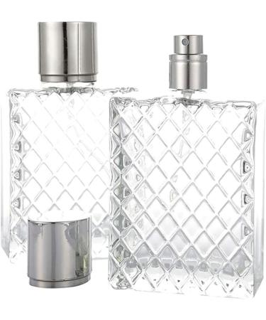 100ml Empty Perfume Bottle with Atomizer Pump - Square Clear Glass Silver Cap | Ideal for Self-Filling Fragrance - Buy Online on SooperMarket.com