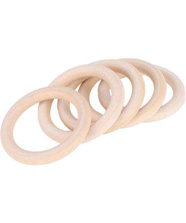 20 Pcs Baby Wooden Rings - Natural 65mm Tinkering Circles for DIY Crafts & Art | Unfinished Wood Rings for Childhood Projects - Buy Online on SooperMarket.com