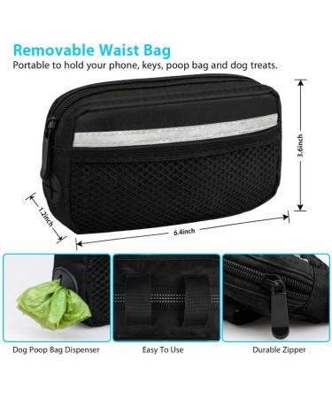 Uppetly Hands Free Dog Running Leash with Adjustable Waist Belt Dual Handle Elastic Bungees Retractable Rope for Medium and Large Dogs Reflective Stitches for Walking Hiking Biking With Pouch for 2 dogs - Buy Online on SooperMarket.com