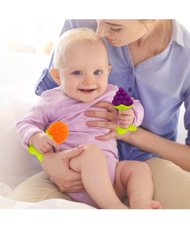 SHARE&CARE BPA Free Silicone Fruit Teether Toys with Storage Case - Infant Teething Pain Relief (5 Tree Fruits) - Buy Online on SooperMarket.com