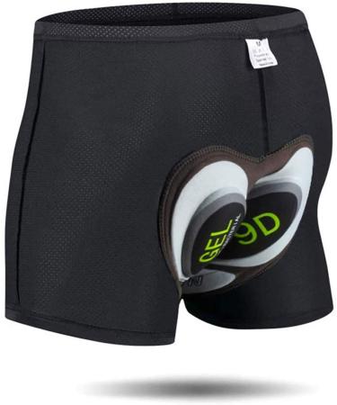 Jepozra men's bike underports cycling shorts bicycle trousers with elastic breathable 9d gel seat cushions with a high density XL gray