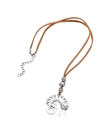 Oralgo's necklace with cat pendants in an ethnic style unique necklace fashionable jewelry unique necklace for women and men