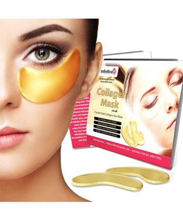 Infinitive Beauty - 5 X Pack New Crystal 24k Gold Powder Gel Collagen Eye Mask Mask Mask Sheet Patch Anti Aging Remove Bags Dark Circles & Puffiness Skincare Anti Wrinkle Moisturising Moisture Hydrating Whitening Remove Blemishes & BlackheadsProduct.Firme