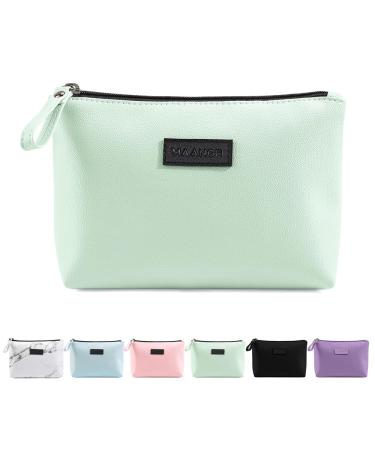 Small cosmetic pocket Maange Small Make -up Pocket Prevable Travel Pocket waterproof PU leather with handle cute versatile zip pocket for women (green)