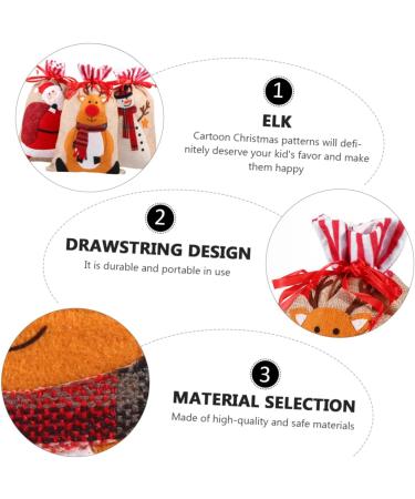 KOMBIUDA Party Snack Pouch 3 Pcs Christmas Storage Bag Candy Bags Holiday Treats Pouch Christmas Drawstring Bag Christmas Bag 30X18CM Assorted Color - Buy Online on SooperMarket.com