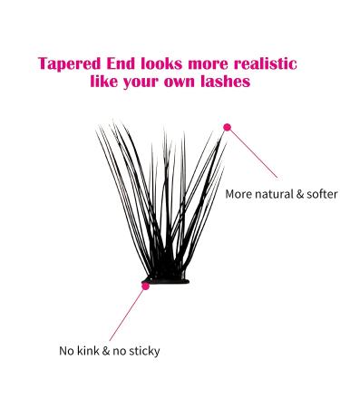 Lash Clusters Extensions 200pcs 40D Individual Cluster Lashes Mixed Tray Black Mink | DIY Eyelash Extensions - Professional Makeup | 8-16mm - Buy Online on SooperMarket.com
