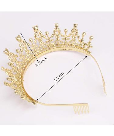 Diamond Rhinestone Crown Tiara for Women and Girls - Gold Princess Bridal Tiara for Wedding, Prom, Birthday - 1 Count - Buy Online on SooperMarket.com