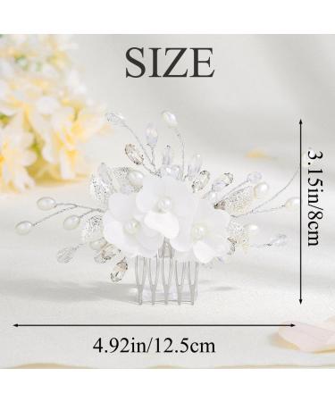 IYOU Princess Wedding Hair Combs White Flower Headpiece Pearl Bridal First Communion Hair Accessories for Girls - Buy Online on SooperMarket.com