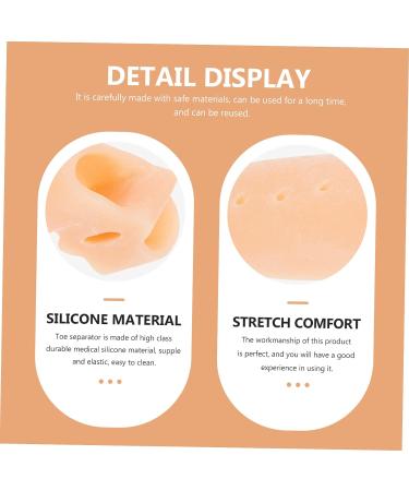 Orthopedic Toe Separator & Thumb Protector - 4 Pairs | Silicone Bunion & Hammer Toe Spacers for Foot Care - Skin Color 7x3.5cm - Buy Online on SooperMarket.com