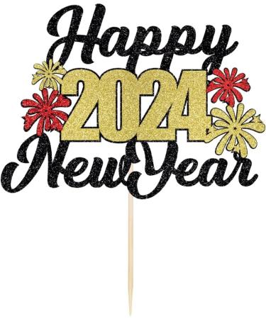 Qertesl 24PCS Happy New Year Cupcake Topper Hello 2022 Cheers to 2022 New Year Cake Decoration New Years Eve Party Decorations Supplies. (Black gold2) - Buy Online on SooperMarket.com