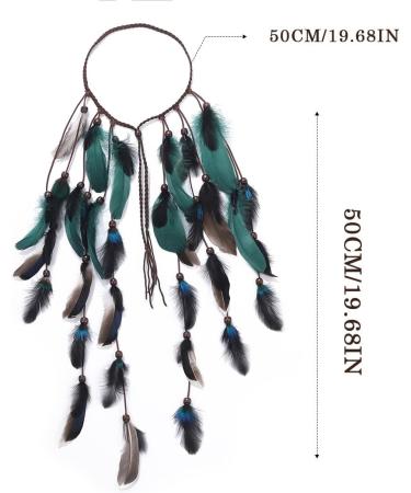 Zoestar Boho Feather Headband Indian Tribal Headpiece Feathers Tassel Hippie Headdress Festival Costume Hair Accessories for Women and Girls (A) - Buy Online on SooperMarket.com