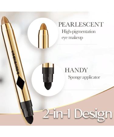 Gleamon Double-Ended Eyeshadow Pencil 2-in-1 Pearlescent Eyeshadow Makeup Pen Gleamon Double Ended Eyeshadow Pencil for Women (#3) - Buy Online on SooperMarket.com