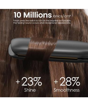 Professional Hair Straightener - 1.18" Ionic Titanium Flat Iron & Curler Fast Heat Up LED Display Gray - Buy Online on SooperMarket.com