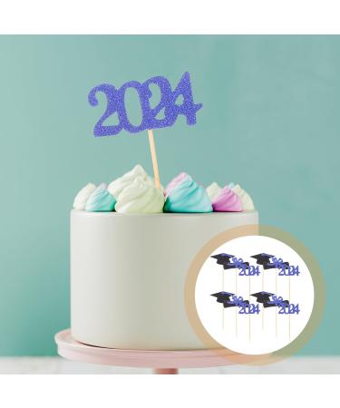 HOLIDYOYO 12pcs 2024 Graduation Season Cake Insert Top Hat Cupcake Toppers Graduation Toppers 2024 Grad Party Supplies Graduation Cupcake Topper Dessert Paper Decorations - Buy Online on SooperMarket.com