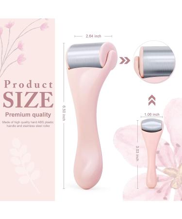 Pink Stainless Steel Ice Roller Set for Face and Eye | Skin Care for Puffiness, Migraine Pain Relief, Dark Circles | 2-Piece Facial Roller Kit - Buy Online on SooperMarket.com