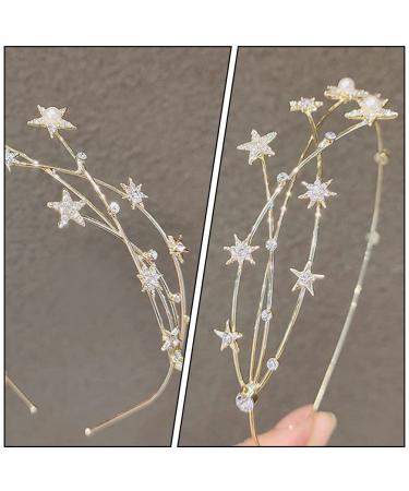 FRCOLOR Alloy Rhinestone Star Headband - Crystal Tiara Headband for Girls and Women in Golden - Buy Online on SooperMarket.com