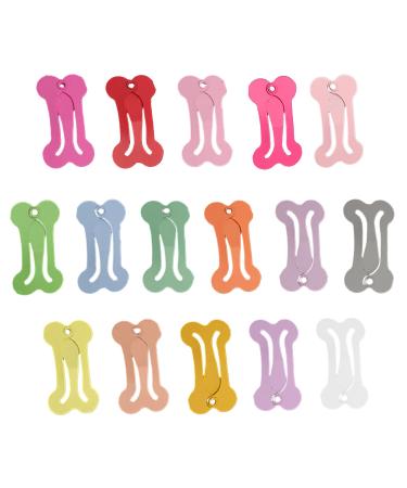 Larfraecy 16 PCS Dog Hair Clips Bone Shaped Pet Hair Barrettes Candy coloured kids hairpin bone bb clip pet hair accessories Mini Pet Hair Clip Bone Multi-colored hair accessories for dogs