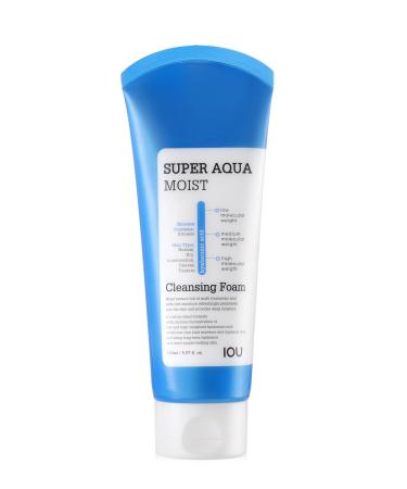 WELCOS IOU Super Aqua Moist Cleansing Foam | Long-Lasting Hydrating Soothing & Nourishing w/Hyaluronic Acid | Hydrating Bomb | Korean Skin Care | 150ml / 5.07Fl. oz