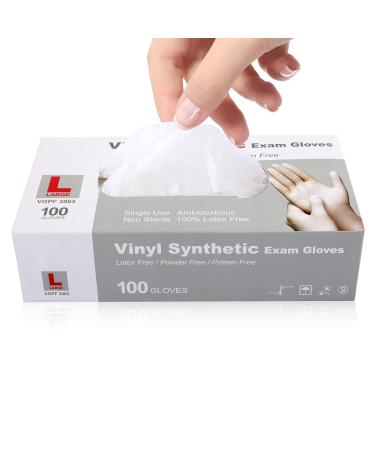 100PCS Large Disposable Medical Clear Vinyl Exam Gloves - Latex-Free & Powder-Free | Oh! Trendy Industrial Gloves - Buy Online on SooperMarket.com