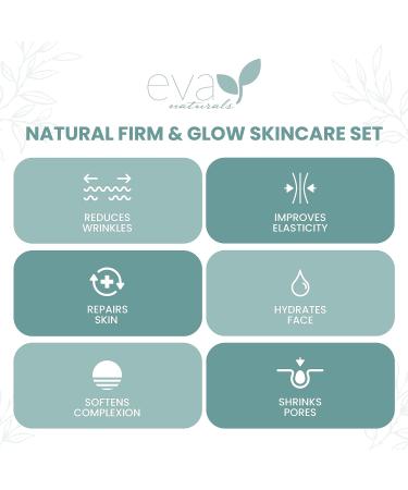 Natural Firm & Glow Skincare Set - Vitamin C, Peptide Complex, Niacinamide Serums | Eva Naturals - Buy Online on SooperMarket.com