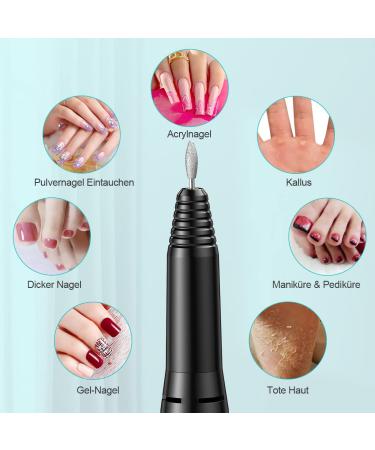 Weiyi Nail Miller Set - Professional Electric Nail File & Grinder for Manicure | Low Vibration 6 Drilling Sleeves 20000 RPM - Ideal Nail Care Device - Buy Online on SooperMarket.com