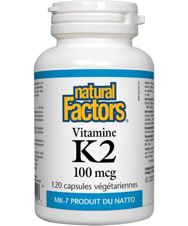 Natural Factors Vitamin K2 100 mcg 120 Vegetarian Capsules - Buy Online on SooperMarket.com