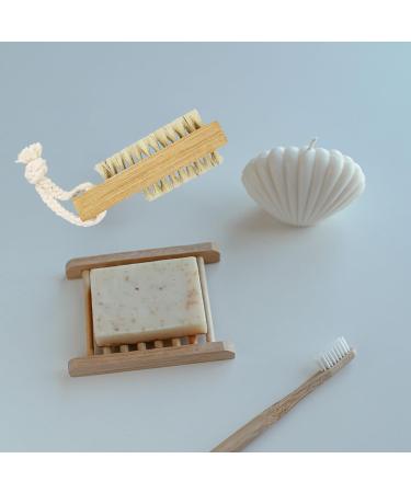 Double Sided Wooden Nail Brush with Hanging Rope - Fingernail and Toenail Cleaning Brushes - Buy Online on SooperMarket.com