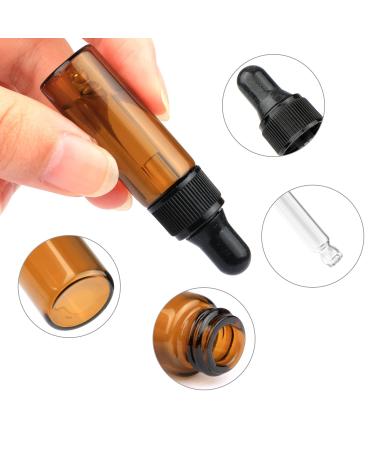 Furnido 5ml Amber Glass Dropper Bottle Pack of 35 - DIY Essential Oil & Perfume Vials with 2ml Droppers - Buy Online on SooperMarket.com