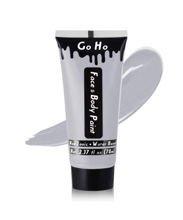 Go Ho Light Grey Body Paint Washable (2.37 oz 70 ml) Water Based Cream Grey Face Paint Gray Face Body Paint for SFX Cosplay Costumes Festivals Halloween Make up