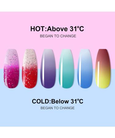 28g/Box Red & White Temperature Change Shine Glitter Dip Powder Nails | Long-lasting Dipping Nails - No UV Light Needed | UKA - Buy Online on SooperMarket.com