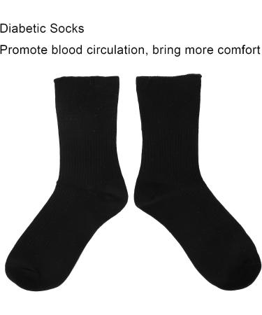Diabetic Foot Ankle Quarter Socks for Swollen Edema & Circulatory Feet - Wide Non-Binding Top, Moisture Wicking - Black - Buy Online on SooperMarket.com