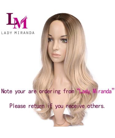 Lady Miranda Ombre Wig Brown to Ash Blonde High Density Heat Resistant Synthetic Hair Weave Full Wigs for Women(T/Ash Blonde) 0-T/Ash Blonde - Buy Online on SooperMarket.com
