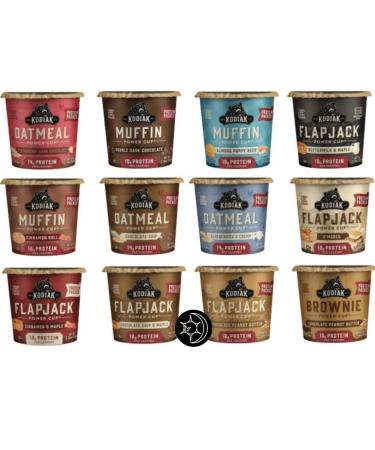 New Flavors Kodiak Cakes On The Go Cups -Variety Pack 12 Different Cups - New Sampler (Oatmeal Brownie FlapJack Muffin) - Plus Unique Magnet