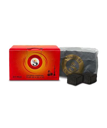 Sunlight Charcoal Coconut Coals  Coco Charcoal Flats for Multipurpose  Natural, No Odor, No Bad Taste  Coconut Cube Shell Anti Humidity Pouch - Protective Packaging - 2.5 x 1.5cm - (27)