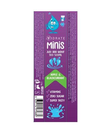 ViDrate Minis - Apple & Blackcurrant Flavour Sugar Free Electrolyte Powder - Vegan Friendly Hydration Sachets (20 x 2.5g Sachets)