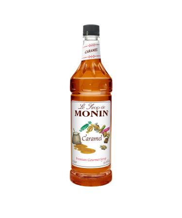Monin - Caramel Syrup, Rich and Buttery, Great for Desserts, Coffee, and Cocktails, Gluten-Free, Non-GMO (1 Liter) 33.8 Fl Oz (Pack of 1)