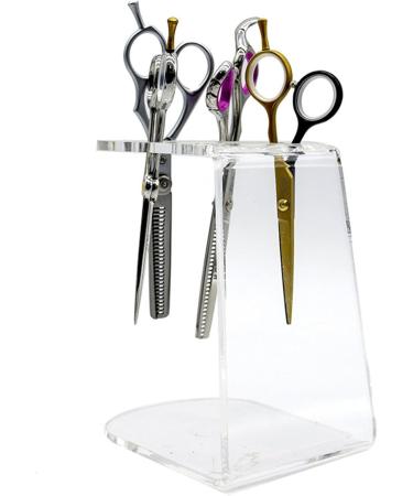 Scissors Holder for Hair Stylist | Acrylic Salon Scissors Holder - Groomer Scissor Stand Hairdresser Organizer- Clear 6 Holes Stylist Tool Rack for Barber Shop Home - Buy Online on SooperMarket.com