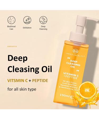 Cleansing Oil - Vitamin C + Peptide Makeup Remover Oil Deep Cleansing Oil for Face - Removes Impurities Sunscreen & Waterproof Makeup - Gentle Daily Makeup Remover Nourishing Skin & Keep pH Balance - Buy Online on SooperMarket.com